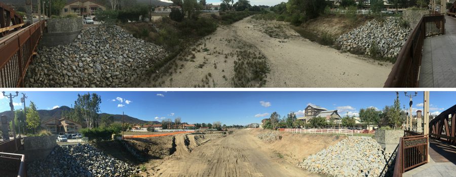 A before and after photo of the same area.